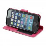 Wholesale iPhone 5S 5 Slim Flip Wallet Case (Pink)